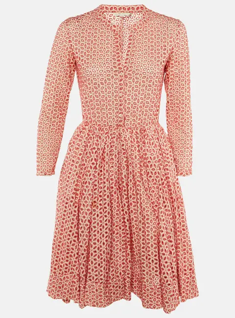 Maje Red Embroidered Eyelet Cotton Rayani Short Dress M