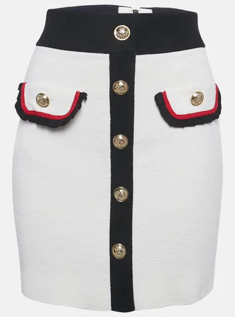 Maje Ecru Cotton Knit Jerome Mini Skirt S