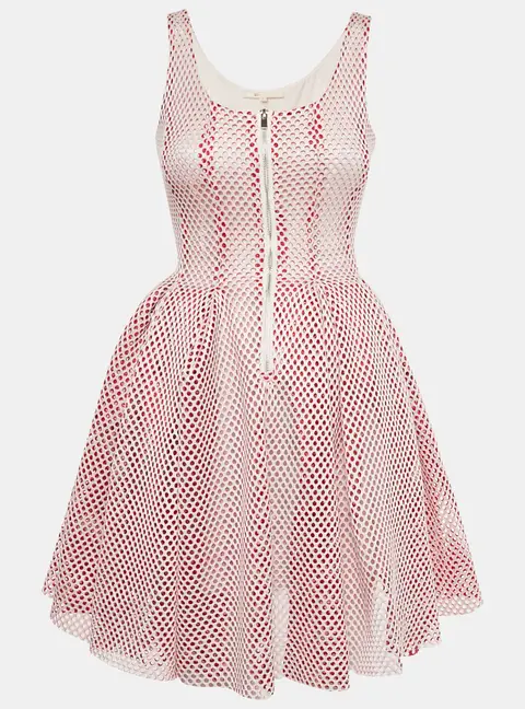 Maje Pink Mesh Sleeveless Mini Dress S