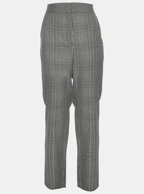 Maje Grey Checked Gabbardine Trousers M