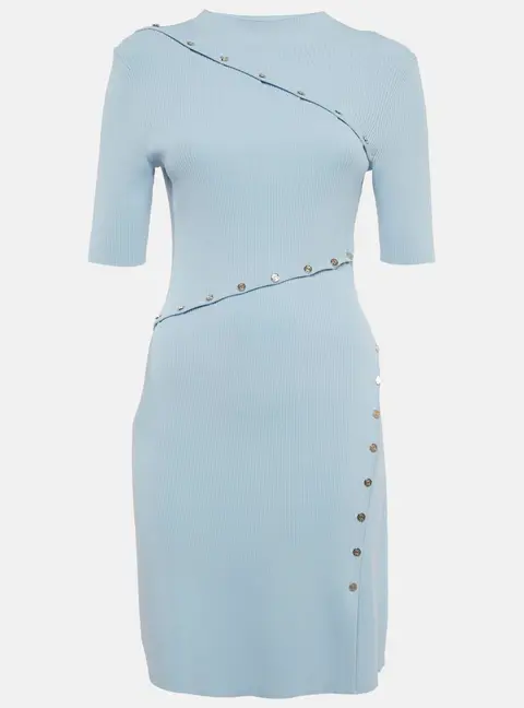 Maje Blue Rib Knit Shorts Dress M