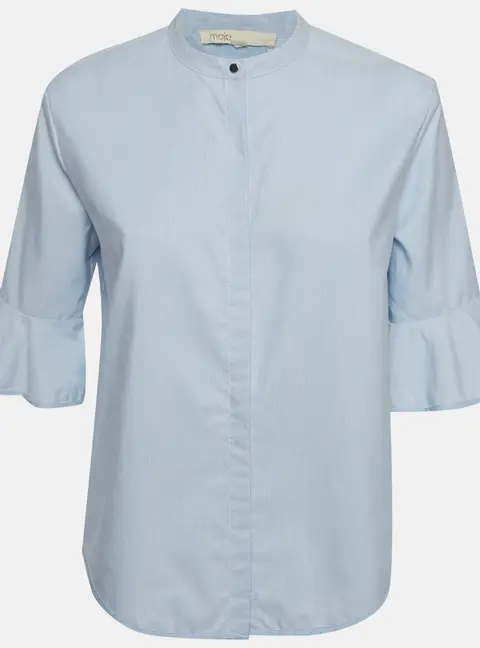 Maje Blue Striped Cotton Button Front Shirt S