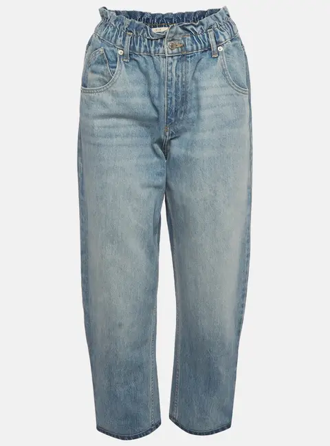 Maje Blue Faded Denim Elasticated Jeans L