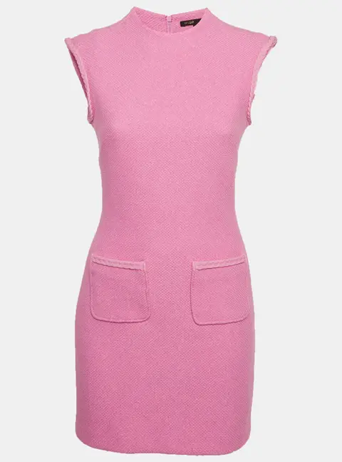 Maje Pink Tweed Sleeveless Mini Dress XS
