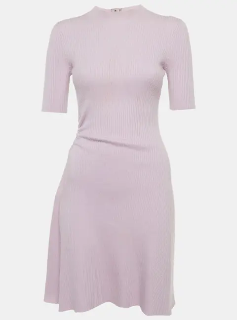 Maje Lilac Rib Knit Cut Out Detail Mini Dress S