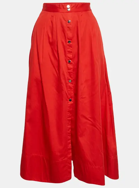 Maje Red Cotton Jupalo Midi Skort XS