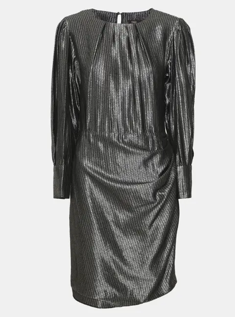 Maje Argent Metallic Lurex Ralery Knee Length Dress M