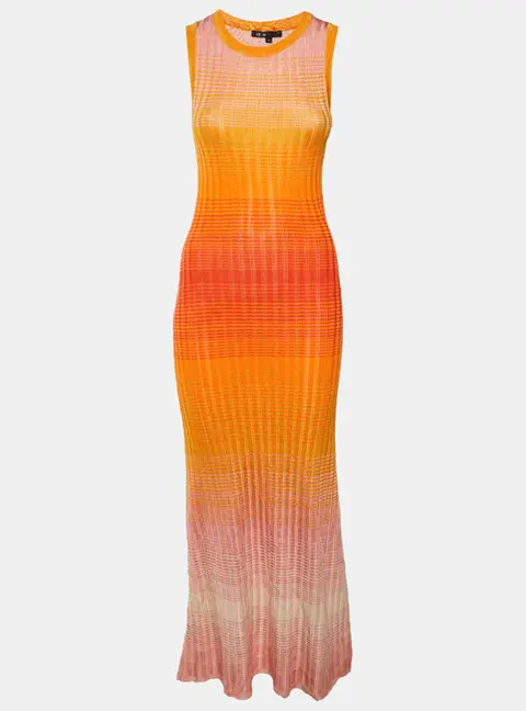 Maje Multicolour Ombre Rib Knit Tie-Dye Maxi Dress XS