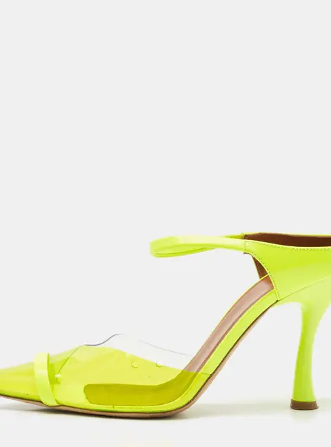 Malone Souliers Green/Transparent PVC Maureen Pointed Toe Mules Size 40.5