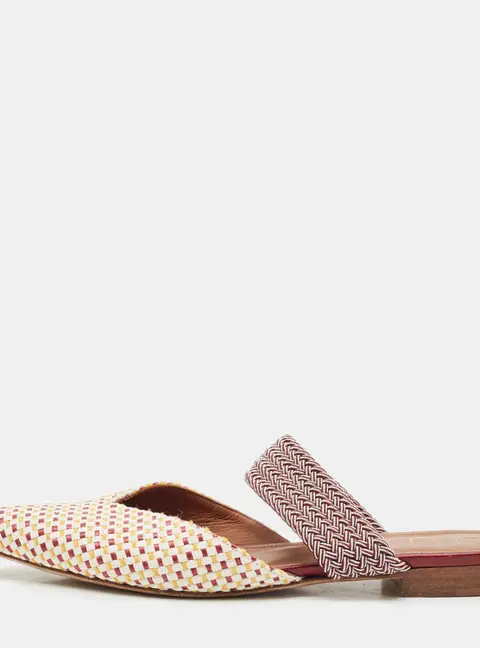 Malone Souliers Multicolor Coated Raffia Maisie Mules Size 38