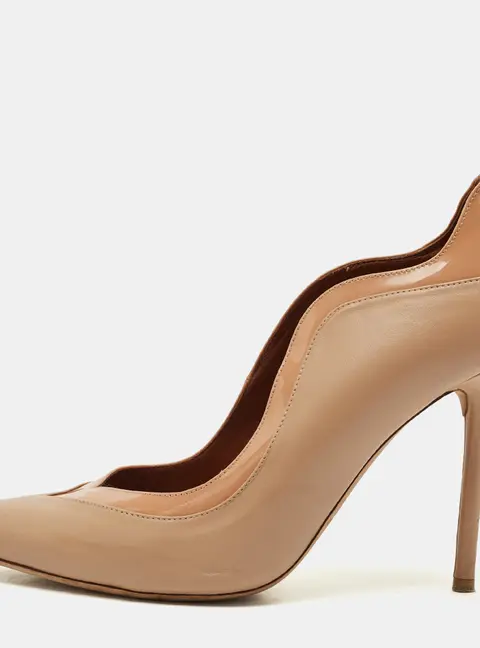 Malone Souliers Beige Leather Penelope Pointed Toe Pumps Size 37.5