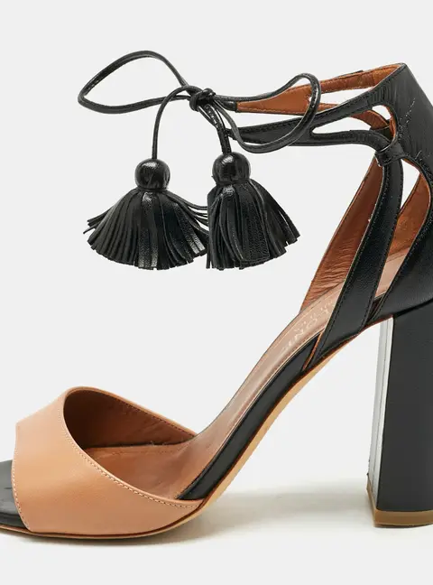 Malone Souliers Brown/Black Leather Gladys Sandals Size 37
