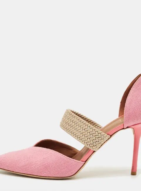 Malone Souliers Pink Canvas Maisie D'orsay Pumps Size 40
