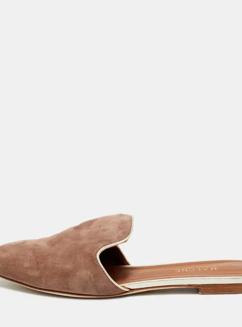 Malone Souliers Brown Suede Marianne Flat Mules Size 38