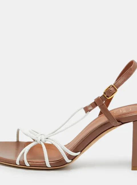 Malone Souliers Size 36 Brown/White Leather Slingback Sandals