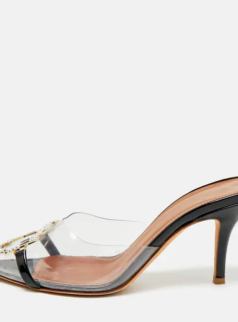 Malone Souliers Missy Size 37 Transparent Patent Leather and PVC Mules