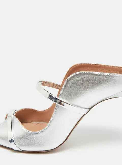 Malone Souliers Maureen Size 37.5 Silver Leather Sandals