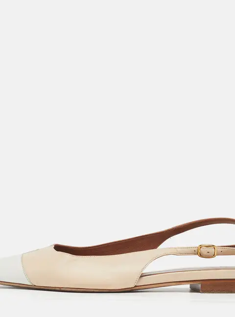 Malone Souliers Size 38 Cream/Beige Leather Slingback Flats