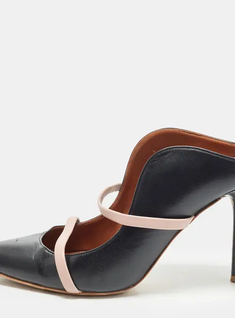 Malone Souliers Maureen Size 38 Black/Pink Leather Mules