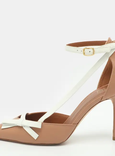 Malone Souliers Josie Size 36.5 Nude/White Leather D'orsay Pumps