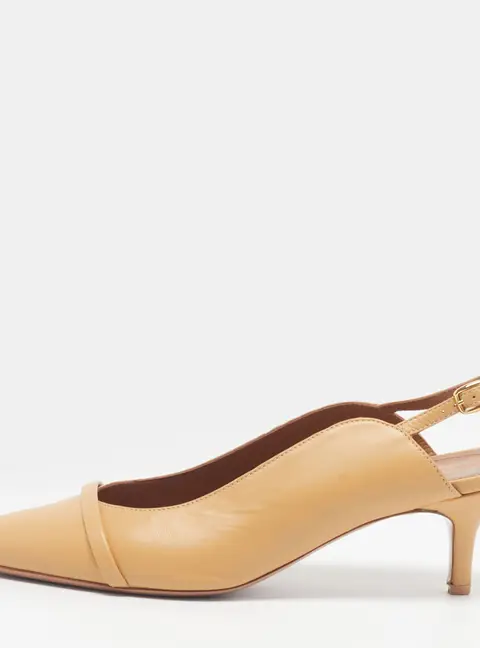 Malone Souliers Marion Size 39.5 Light Brown Leather Slingback Pumps