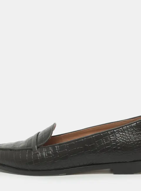 Malone Souliers Barry Size 41 Brown Croc Embossed Leather Smoking Slippers