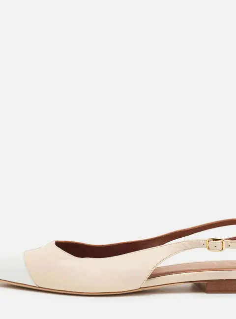 Malone Souliers Size 39.5 Cream/Beige Leather Slingback Flats