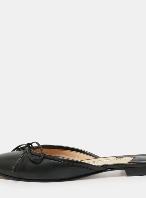 Manolo Blahnik Ballerimu Size 40 Black Leather Flat Sandals