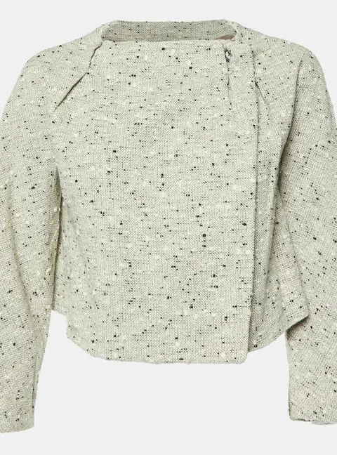 Marni Beige Boucle Tweed Wrap-Around Jacket M