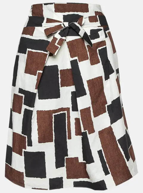 Marni Multicolor Printed Tie-Up Waist Detail Mini Skirt S