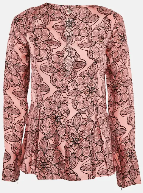 Marni Pink Printed Silk Full Sleeve Top M
