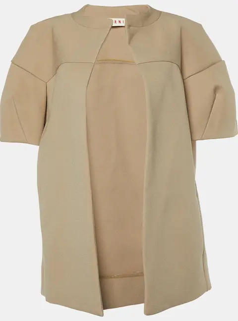Marni Beige Crepe Open Front Jacket S