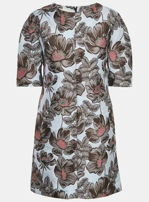 Marni Blue Floral Jacquard Shift Dress M