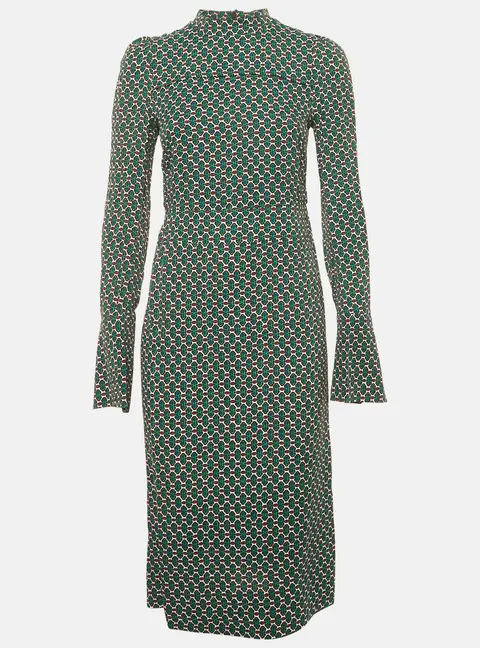 Marni Green Printed Crepe Midi Dress S