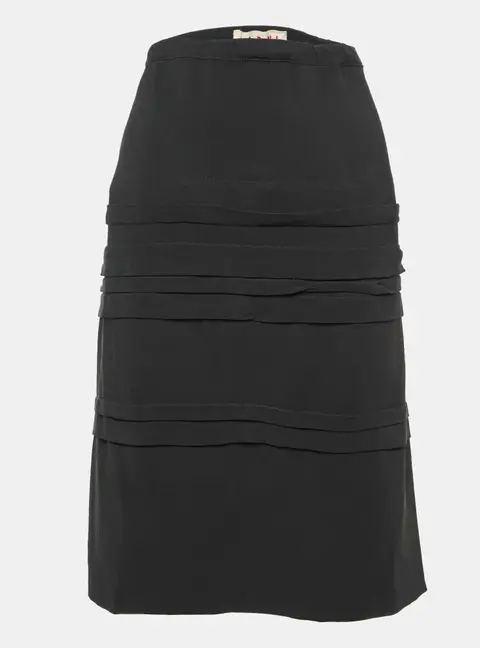 Marni Black Crepe Knee Length Skirt L