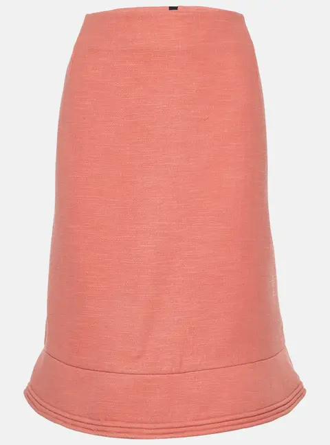 Marni Coral Pink Wool A-Line Skirt L