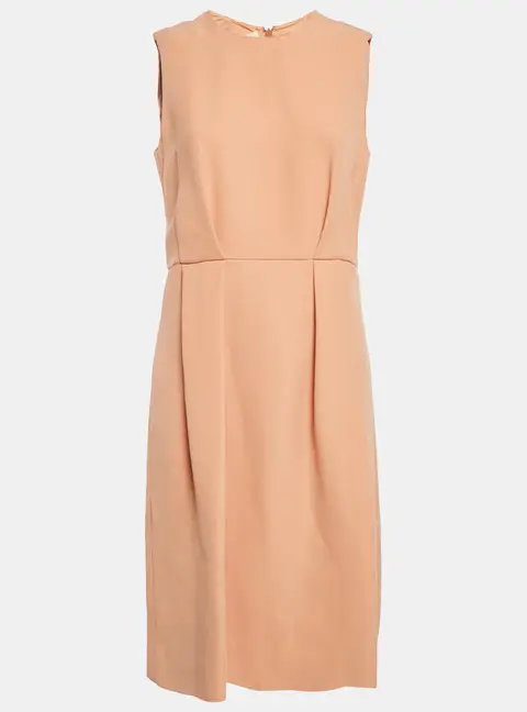 Marni Orange Crepe Pleated Sleeveless Short Dress M