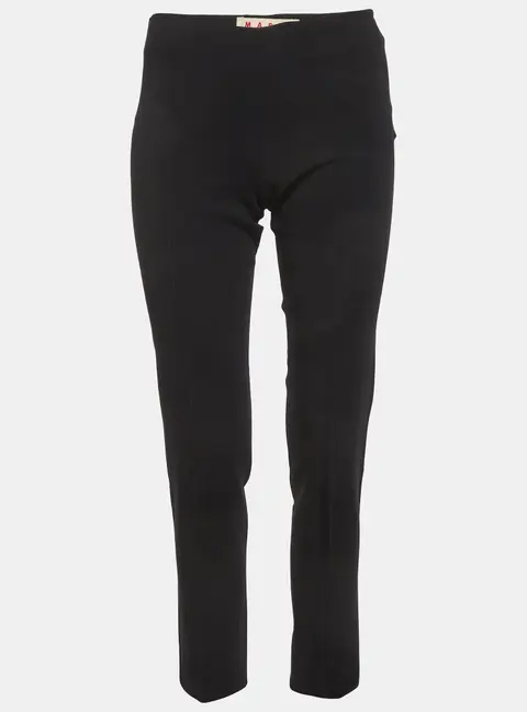 Marni Black Stretch Crepe Tailored Trousers S