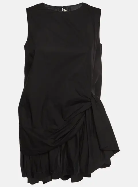 Marni Black Cotton Knot Detail Sleeveless Mini Dress S
