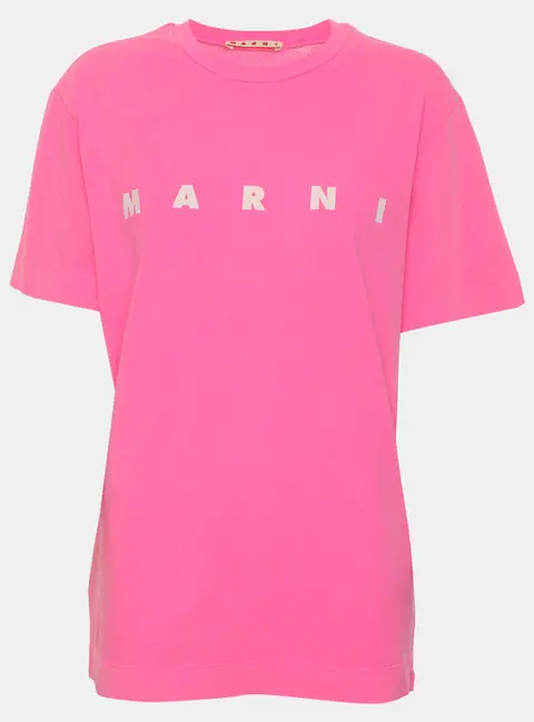 Marni Pink Jersey Logo T-Shirt XL