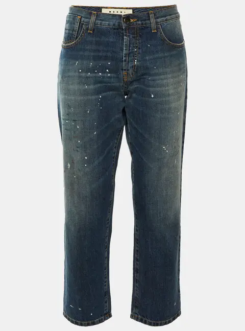 Marni Navy Blue Denim Low Waist Jeans S/M Waist 34"