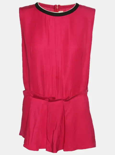 Marni Pink Satin Pleated Top M