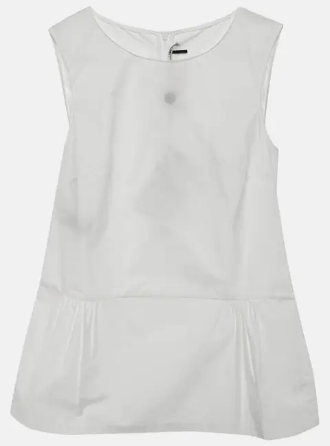Marni White Cotton Poplin Tank Top XS