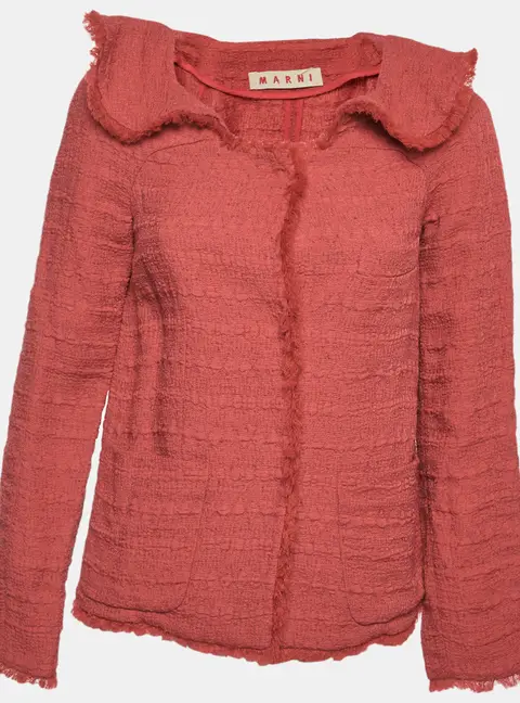 Marni Pink Tweed Button Front Jacket S