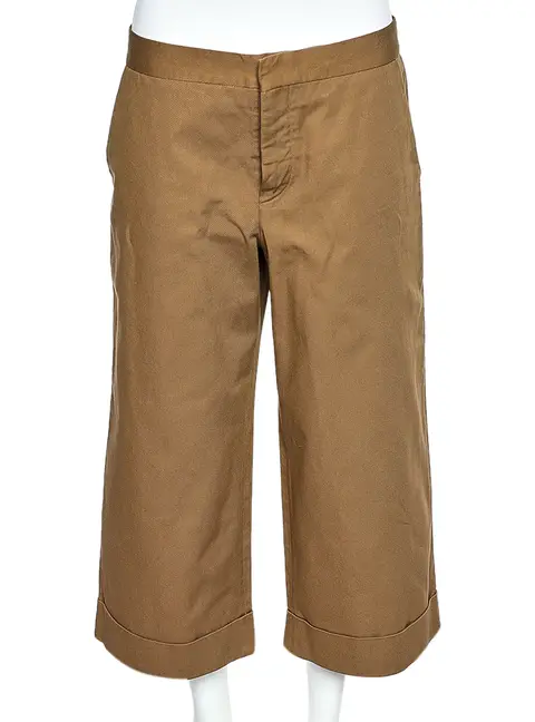 Marni Brown Cotton Wide Leg Culottes M