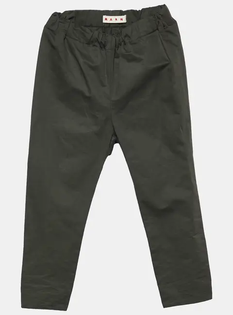 Marni Military Green Cotton Elasticized Waist Leggings S