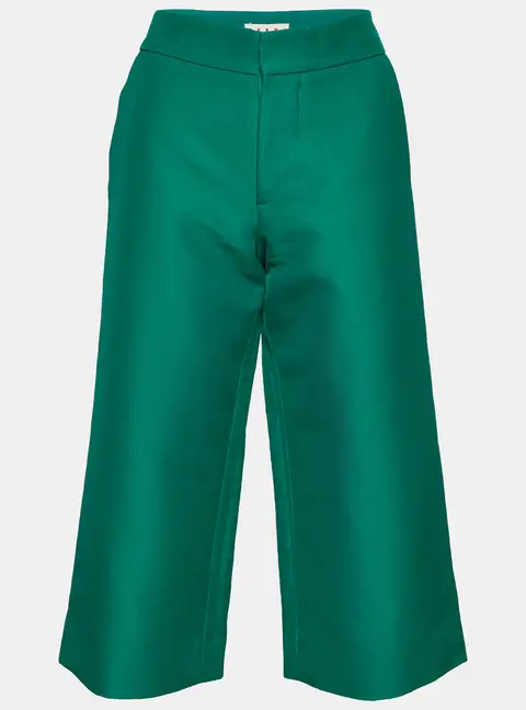 Marni  Green Cotton Wide Leg Culottes S
