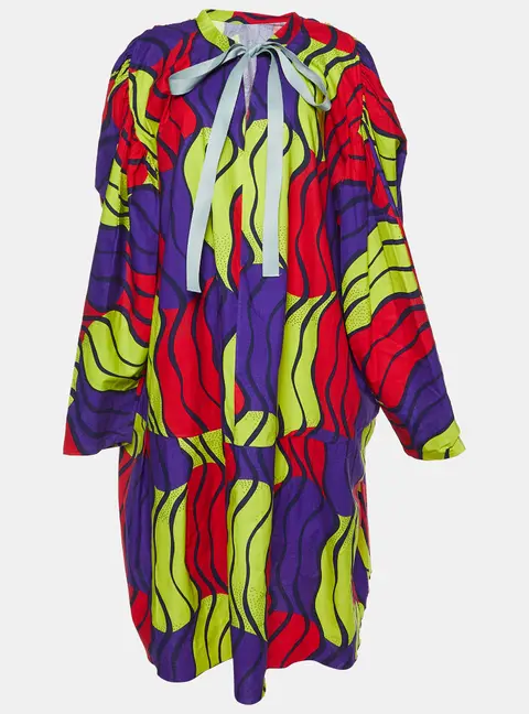 Marni Multicolor Printed Cotton Oversized Tunic Dress S