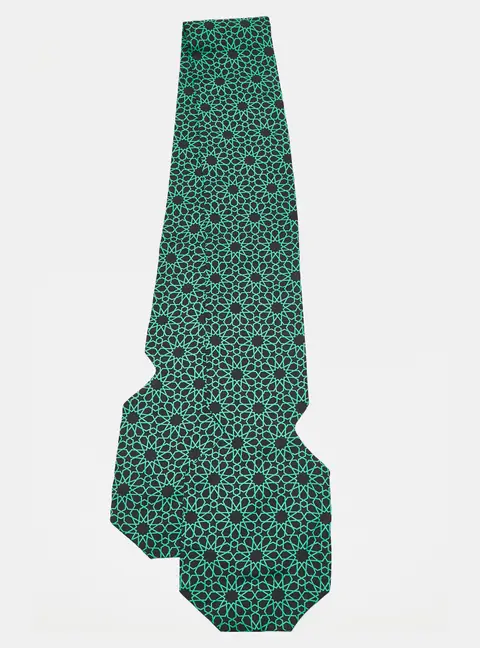 Marni Green Printed Silk Tie