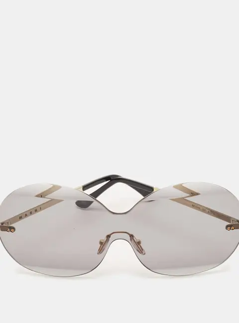 Marni Grey/Gold Tone ME104S Rimless Round Sunglasses